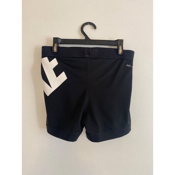 Nike Pro Dri-Fit Black Compression Shorts With White Logo Women’s Size M - Picture 2 of 5